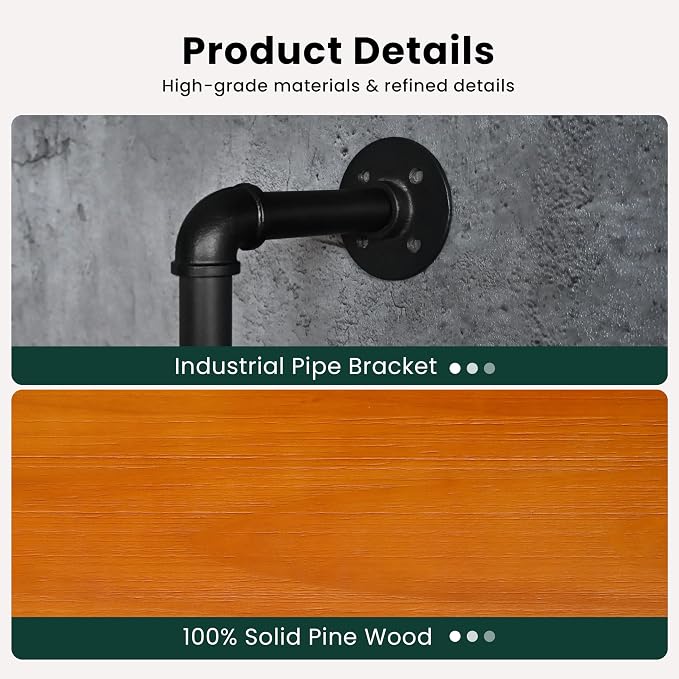 HDDFER Bathroom Floating Shelves for Wall - Industrial Pipe Shelving Shelves Wall Mounted Shelf Over Toilet Farmhouse Home Decor Display Bookshelf 48 in