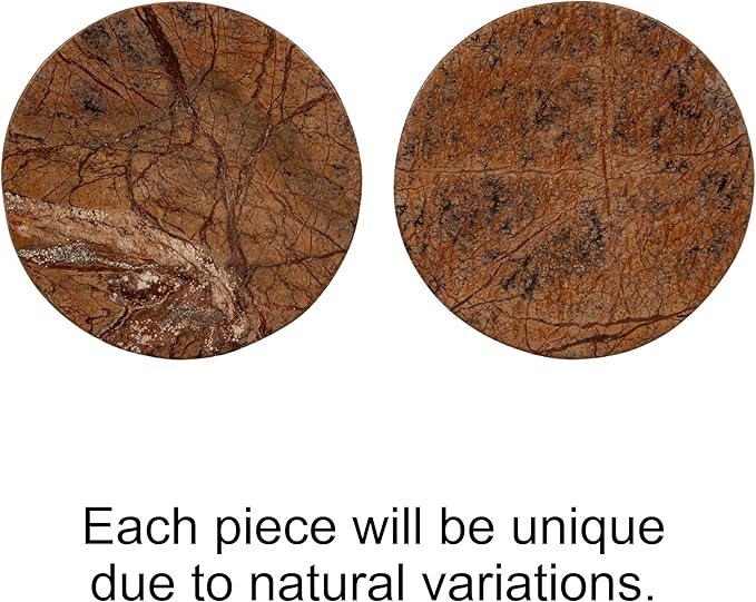 Creative Co-Op Marble Round Soapdish, Brown