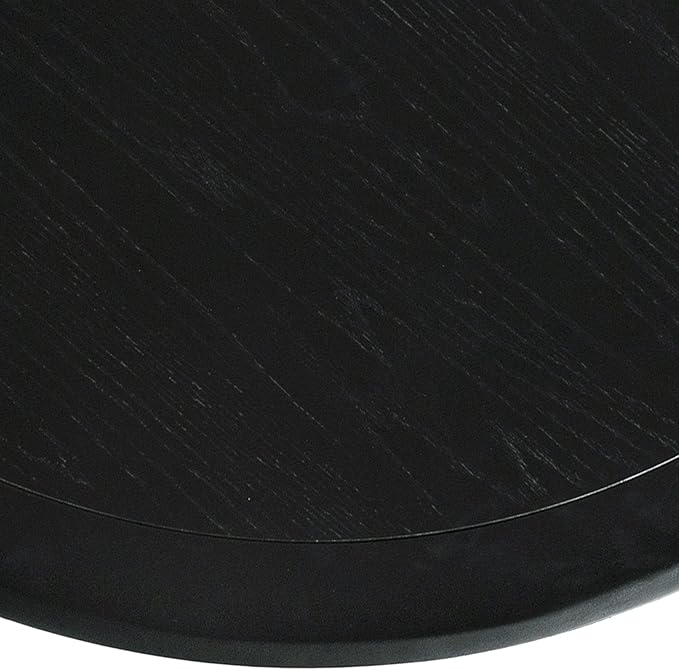 Jofran Nash Mid-Century Modern Round Pedestal Dining Table for Kitchen or Dining Room, Black, 30" Dining Height