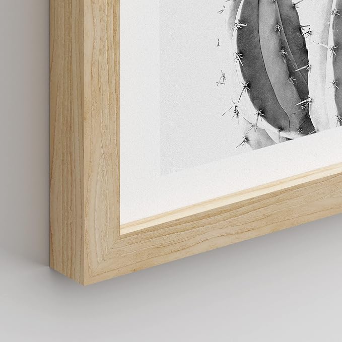 SIGNWIN Framed Black & White Saguaro Southwest Desert Tropical Cactus Wall Art, Set of 4 Floral Botanical Wall Decor Prints, Nature Wilderness Wall Décor for Living Room, Bedroom - 8"x10" Natural