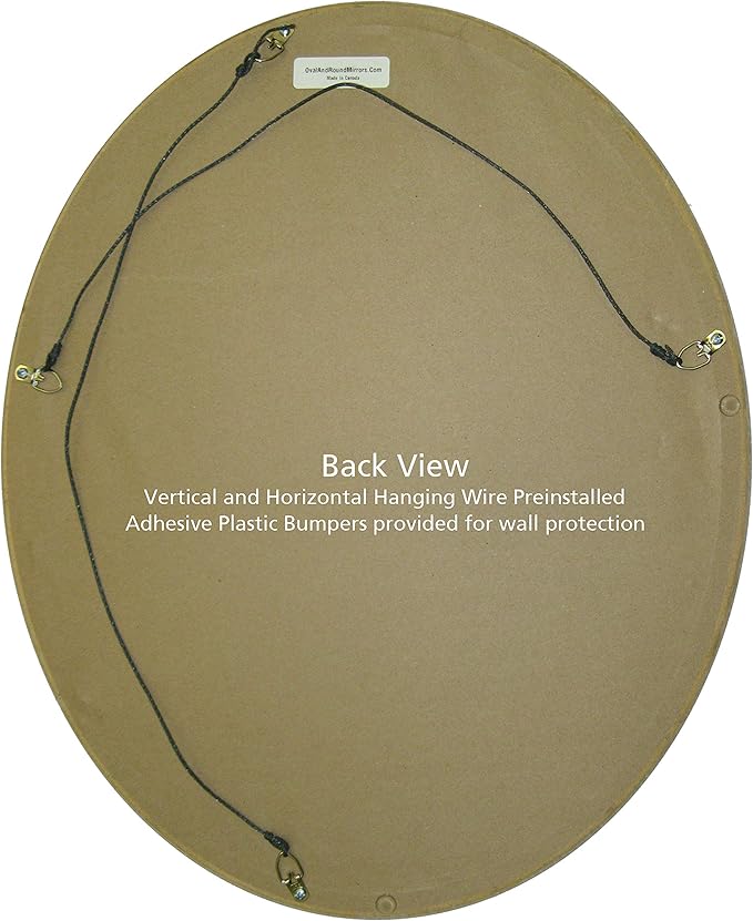 OVALCREST Oval Beveled Wall Mirror for Home Decor - Toronto Style - Desert Gold - 22" x 18"