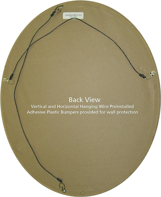 OVALCREST Oval Beveled Wall Mirror for Home Decor - Toronto Style - Royal Blue - 26" x 22"