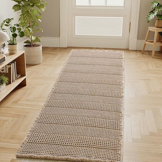 H.VERSAILTEX Waffle Bath Mat Super Absorbent Bathroom Mats Non Slip Bath Rugs Machine Washable Dry Fast Bathroom Rugs for Beside Tub, 24" x 60", Irish Cream