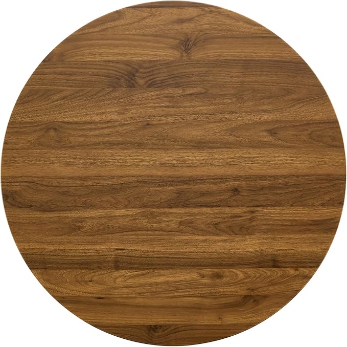 31.5 Inch Small Round Dining Table for 2-4 Person, Circle Tulip Table with Faux Walnut MDF Top and Gold Metal Base,Mid Century Modern Bistro Table for Kitchen, Small Places,Living Room, Cafe