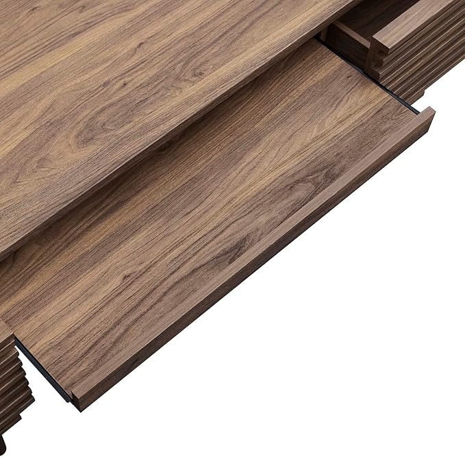 Modway Render Mid-Century Modern, Office Desk, Walnut