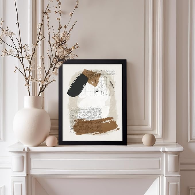 Poster Master Abstract Written Message Poster - Watercolor Print - Note Art - Chic Boho Design - Abstract Illustration - Great Bedroom or Living Room Decor - 8x10 Black Framed