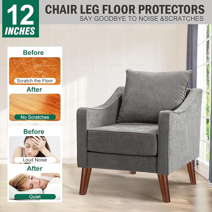 FoDau770 Brown Rubber Wood Furniture Legs 12 Inches, Slant Tapered Wood Feet Mid Century Sofa Legs Set of 4, 5/16" UNC Furniture Feet Replacement Parts for Cabinet Couch Dresser Chair Ottoman Table
