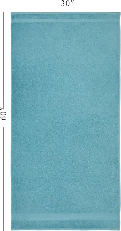 Ozdilek 2-Piece Bath Towels, 30x60 550GSM– 30x60 Inches, 100% Turkish Cotton, Luxury Quick Dry, Extra Large, Fade-Resistant, Eco-Friendly, Spa Towel, Cotton Towel (Milky Blue)