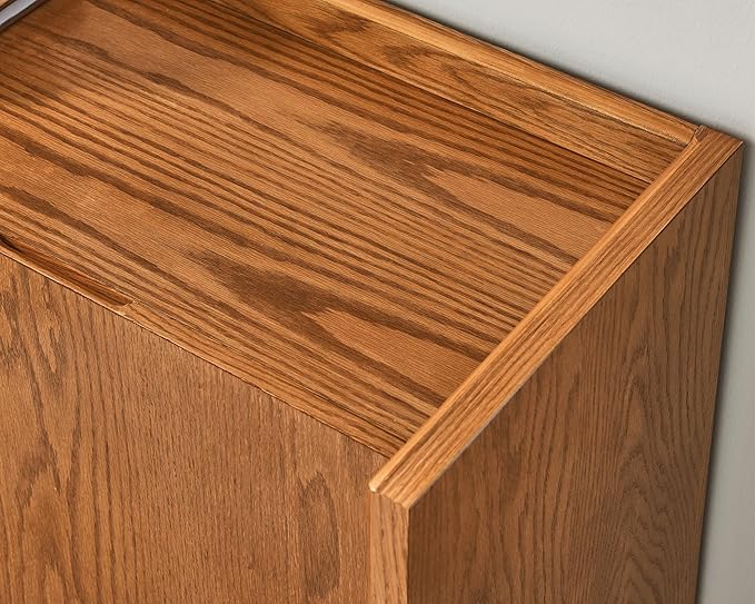 LKTART Mid Century Modern Sideboard Buffet Cabinet,Small Storage Cabinet with Outlet Holes for Living Room, Kitchen, Entryway, Hallway 34" Brown Ebony
