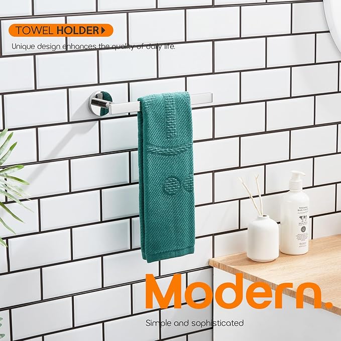 Bath Towel Rings Polished Chrome Bathroom Towel Holder Modern Small Hand Towel Bars Stainless Steel Wall Mounted AN3001CH