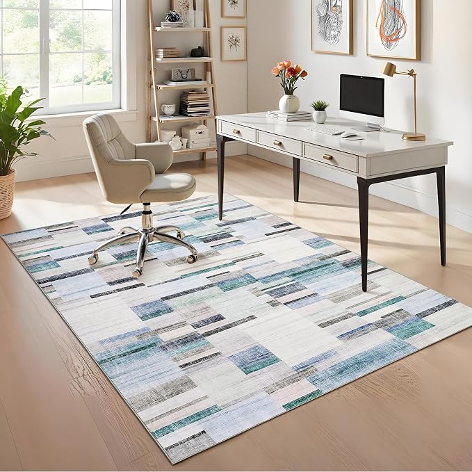 Large Area Rug 10x13 Rugs for Living Room Washable Rug Modern Non Slip Throw Rugs Bedroom Rug Soft Non Shedding Low Pile Stain Resistant Carpet for Dining Room Nursery Classroom 10'x13'