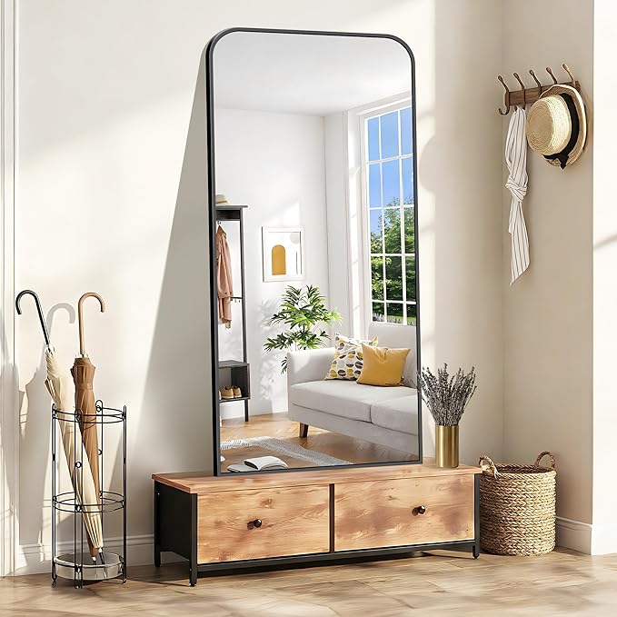 Bathroom Mirror, 30x60 inch Black Rectangle Wall Mounted Mirror with Thin Frame, Large Bathroom Vanity Mirrors for Over Sink, Entryway, Living Room, Bedroom