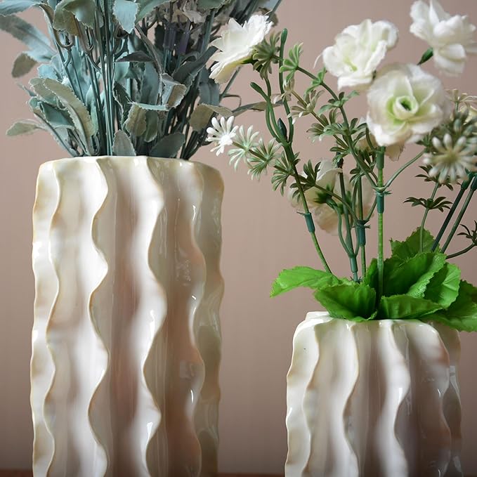 SEINHIJO Ceramic Flower Vase Ocean Figurine Decor Modern Sculpture Statue Home Gifts Tabletop Arts Crafts 8.0inch