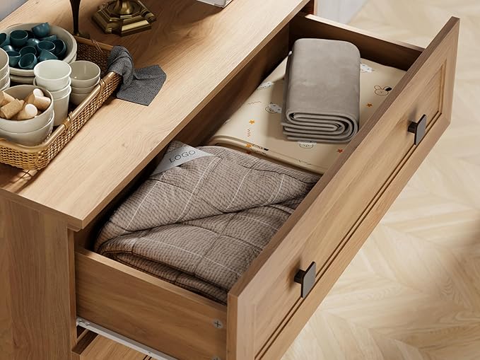 Modern Drawer Dresser for Bedroom with 3 Drawers,Chest of Drawers with Organizer Storage for Bed Room,Livingroom Hallway Oak