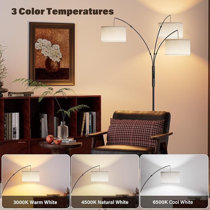SIBRILLE Upgraded 36W Floor Lamps for Living Room - Super Bright Dimmable Tree Floor Lamp with Remote & Touch Control, Tall Lamp for Living Room Corner, Bedroom, Office