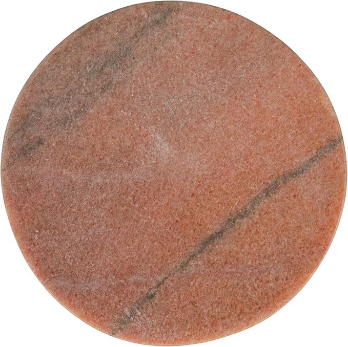 Creative Co-Op Marble Round Soapdish, Pink