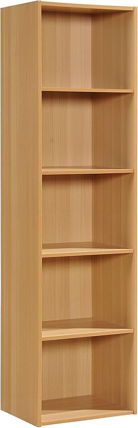 HODEDAH IMPORT 5 Shelve Bookcase cabinet, Beech