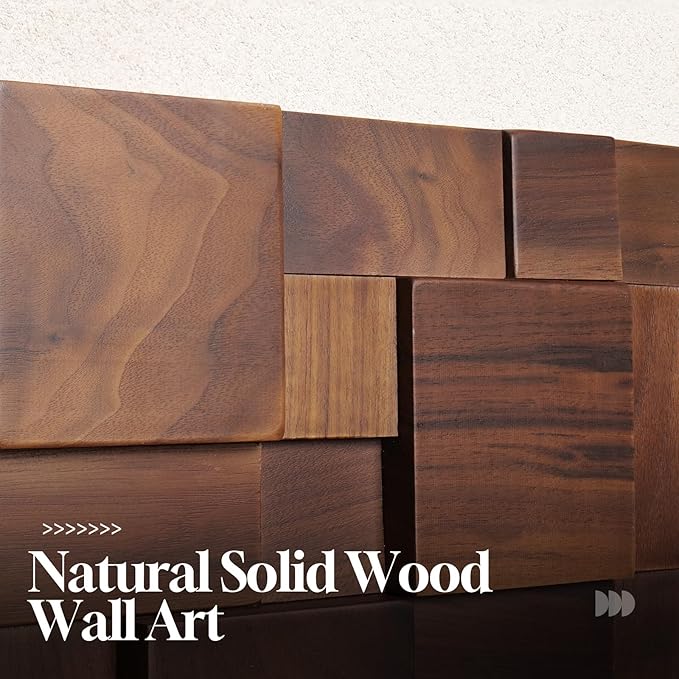 Large Framed Wood Wall Art for Living Room, 4 Piece 3D Abstract Modern Neutral Textured Wall Decor, Minimalist Black Brown Beige Geometric Wooden Artwork for Dining Room, Hallway, Office