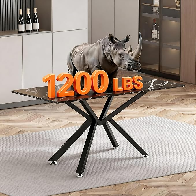 28 Inch Dining Table Base Only with Dual Assembly Heavy Metal Table Legs for Wood & Glass DIY Adjustable Footrest