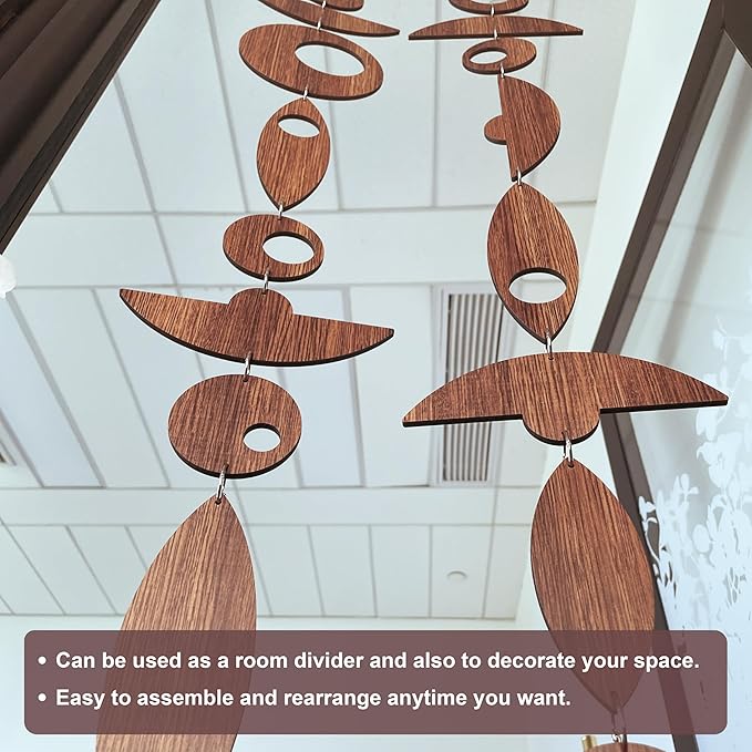 25PCS Retro Mid Century Modern Wall Art MCM Decor for Living Room Bedroom Kitchen Study, Walnut Wood Texture 16.5"x51.3"