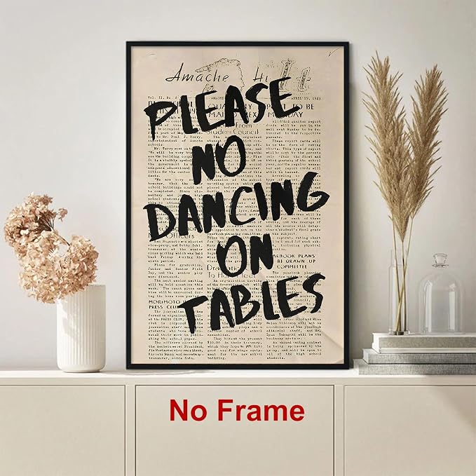 Haruhiart Retro Poster, 16x24in Wall Art, Vintage Newspaper Print with Funny Quotes, Black Ink on Canvas, Unframed, Modern Home Decor, Gift for Family and Friends