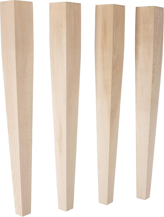 CAROLINA LEG CO. Maple Tapered Dining Legs - Handmade in USA - 3 x 3 x 29 - Set of 4 Wood Table Legs