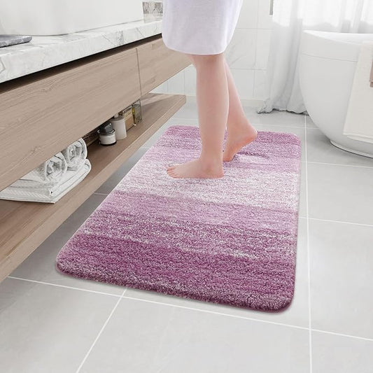Arotive Microfiber Bathroom Rugs, Shaggy Soft and Absorbent Bath Rug, Non-Slip, Thick Plush Machine Washable Dry Bath Mats for Bathroom, Tub and Shower, 36x24, Purple, Rectangular