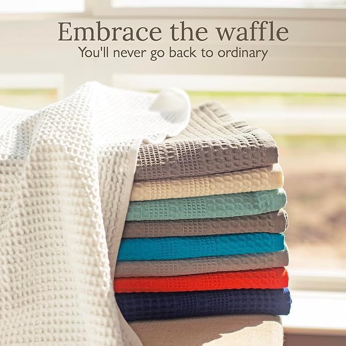 GILDEN TREE Waffle Bath Sheet Large Bath Towels Quick Dry Thin Body Towels, 40x80 Oversized Bath Towels for Adults, 2 Pack Bath Sheet Set, Classic Style (Seafoam)