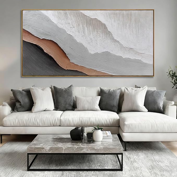 SOUGUAN Beach Canvas Wall Art Modern Artwork Simple Decorative Painting 29"x58" Large Pictures for Bedroom Office Decorations