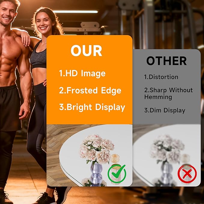 Hasipu 79" x 40" Arched Rolling Home Gym Mirror with Wheels, 360° Swivel Body Mirror with HD Tempered Glass, Large Floor Mirror for Yoga Room, Dance Studio, Bedroom & Home Gym
