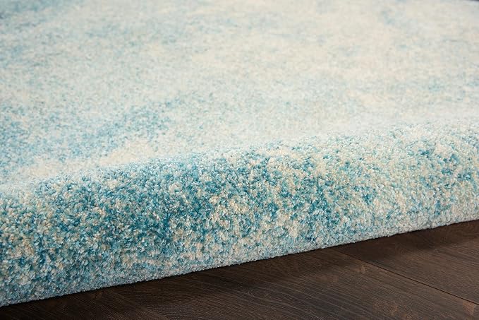Nourison Home Passion Navy/Light Blue 2'2'' x 10' Area-Rug, Modern, Abstract, Easy-Cleaning, Non Shedding, Bed Room, Living Room, Dining Room, Kitchen, (10' Runner)