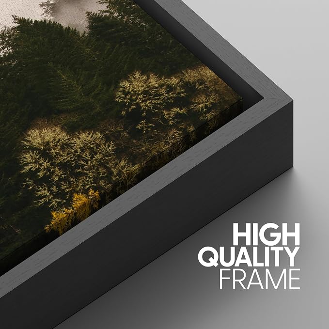 SIGNWIN 3 Piece Framed Canvas Wall Art Foggy Mountains Canvas Prints Home Decoration for Living Room,Bedroom - 24"x36"x3 Panels
