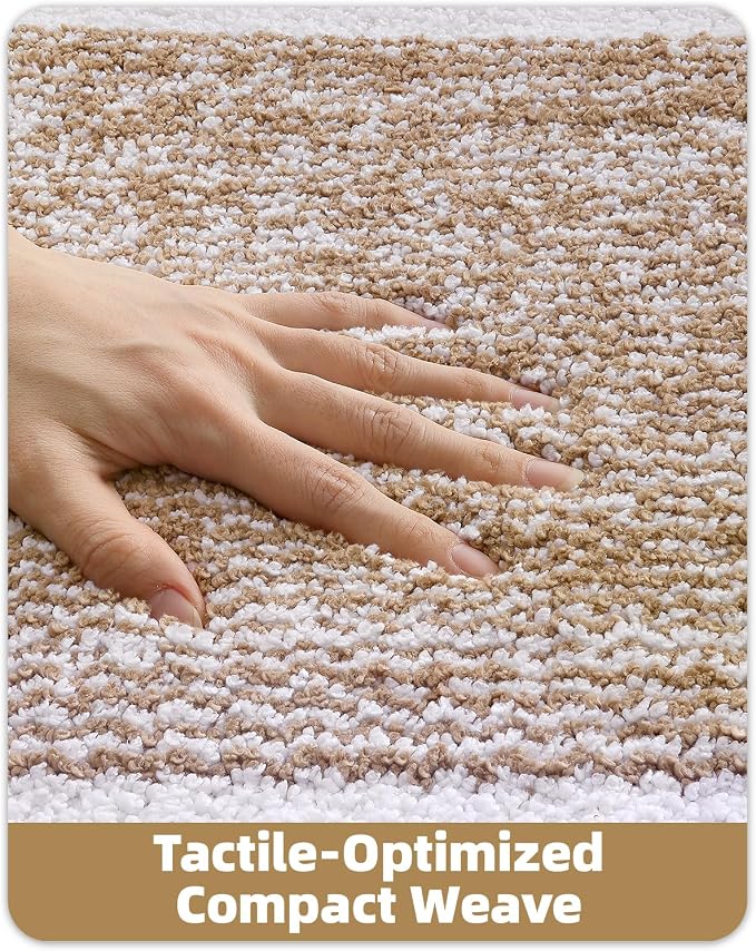 Color&Geometry Simple and Stylish Large Bath Mats for Bathroom Non Slip, 20"x32" Khaki Bathroom Rugs, Absorbent, Soft, Washable, Microfiber Shower Mat