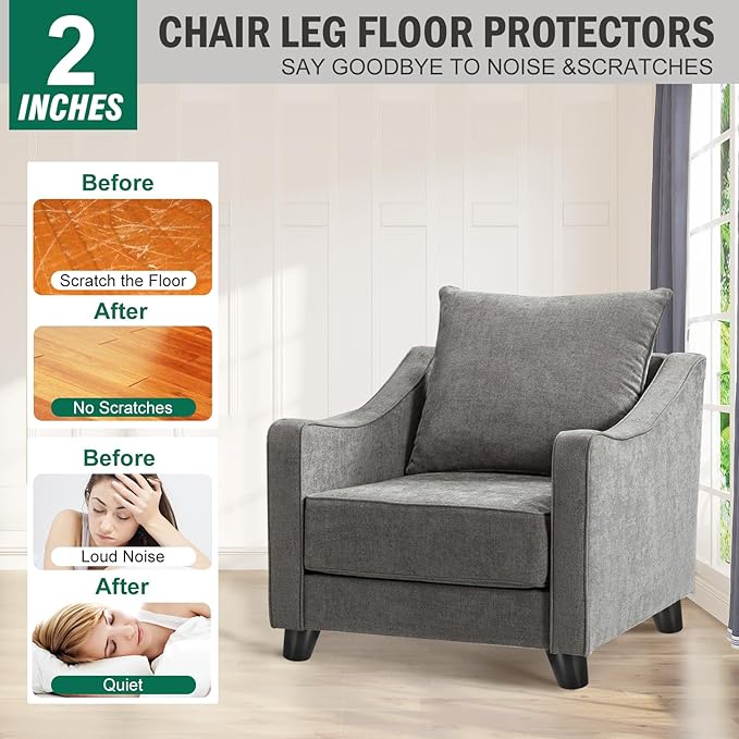 FoDau770 Black Rubber Wood Furniture Legs 2 Inches, Slant Tapered Wood Feet Mid Century Sofa Legs Set of 4, 5/16" UNC Furniture Feet Replacement Parts for Cabinet Couch Dresser Chair Ottoman Table