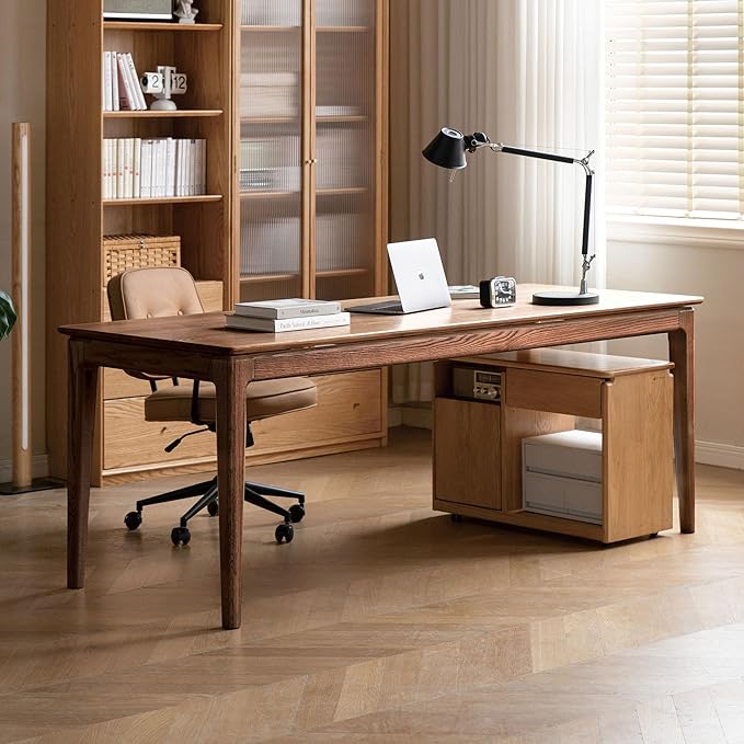 YESWOOD Rectangular Solid Wood Home Office Desk, Modern Dining Table, Writing Computer Desk for Sturdy, Dining Room, Living Room, Office 47.24" W