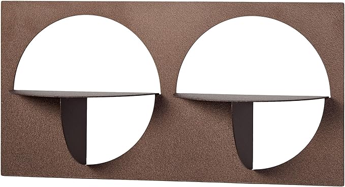 Touch of Class Corydon Horizontal Modern Bronze Metal Wall Shelf with Two Shelves | Contemporary Style Shelving Decor for Bedroom, Living Room, Bathroom, Kitchen, Hallway, Entryway