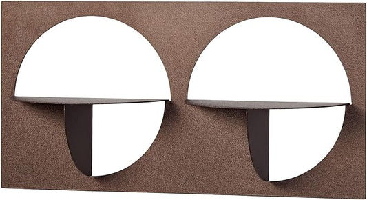 Touch of Class Corydon Horizontal Modern Bronze Metal Wall Shelf with Two Shelves | Contemporary Style Shelving Decor for Bedroom, Living Room, Bathroom, Kitchen, Hallway, Entryway
