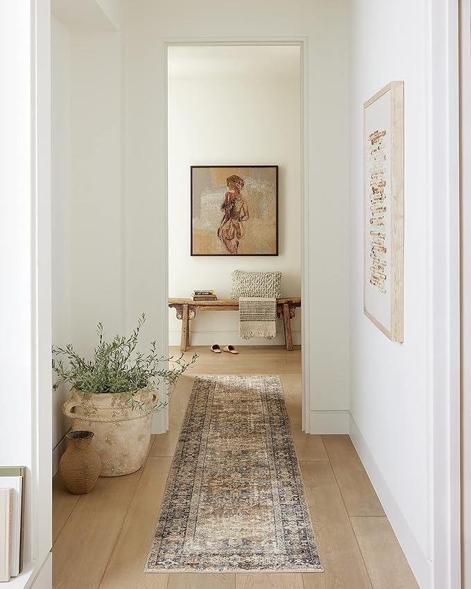 Loloi Amber Lewis Morgan Collection MOG-01 Sunset/Ink 2'-0" x 5'-0" 38" Thick Accent Rug feat. CloudPile, Neutral, Room Décor, Vintage Inspired, Livingroom, Bedroom, Dining Area