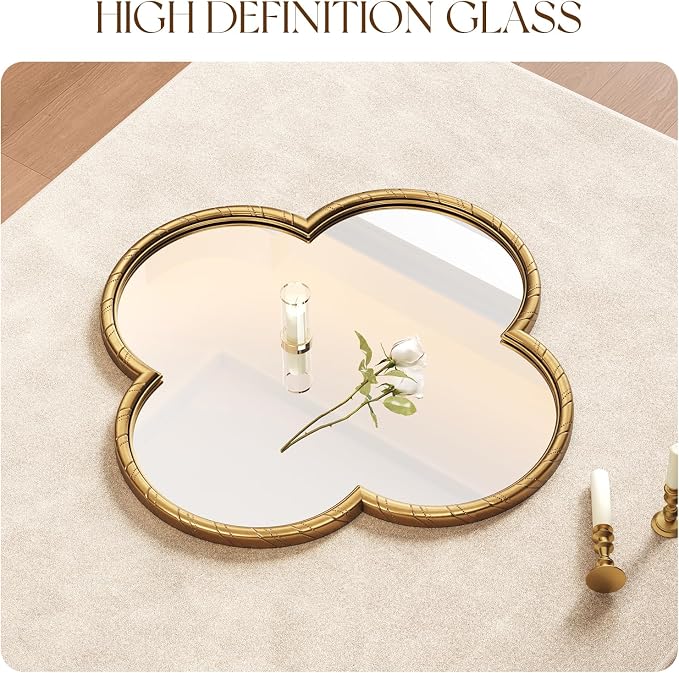 Uniclinens Gold Decorative Mirror 31.5" - Large Wall Mirror Decor with Metal Frame, Ideal for Entryway, Fireplace, Living Room, Hallway, Bathroom