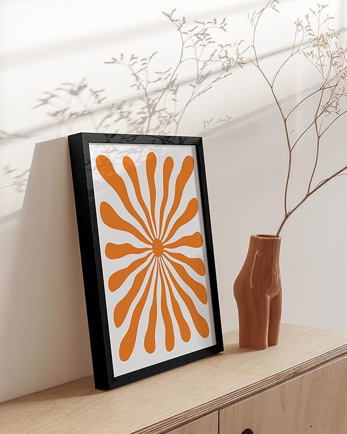 HAUS AND HUES Orange Pictures for Wall - Hippie Print Colorful Posters, Trippy Abstract Art Wall Decor (Unframed, 12x16)