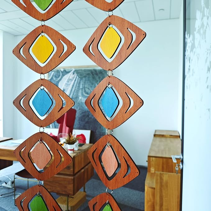 MidModArt 16PCS Retro Mid Century Modern Wall Art MCM Decor for Living Room Bedroom Kitchen Study, MCM Retro Diamond 8.8"x52.2"