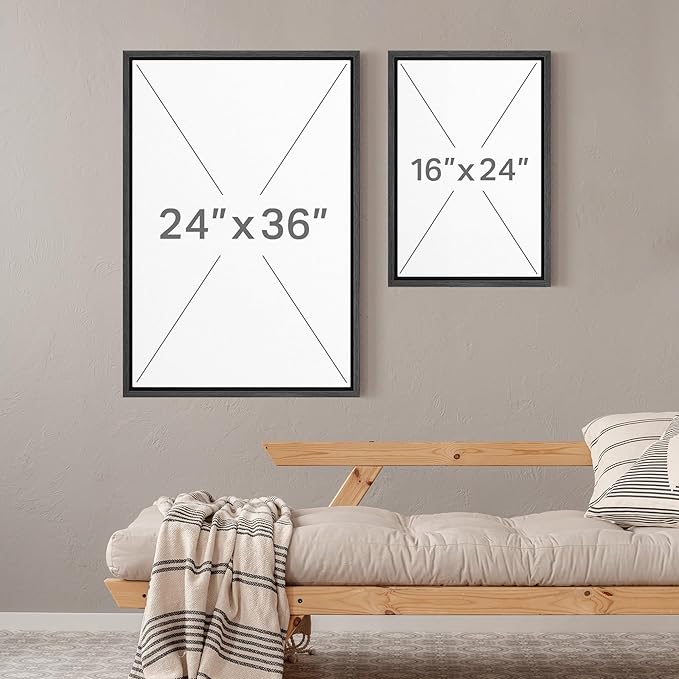 MUDECOR Framed Wall Art Print Set Minimalist Subtle Birds in Motion Illustrations Modern Art Boho Decorative Colorful Chic for Living Room, Bedroom, Office - 16"x24"x3 Black