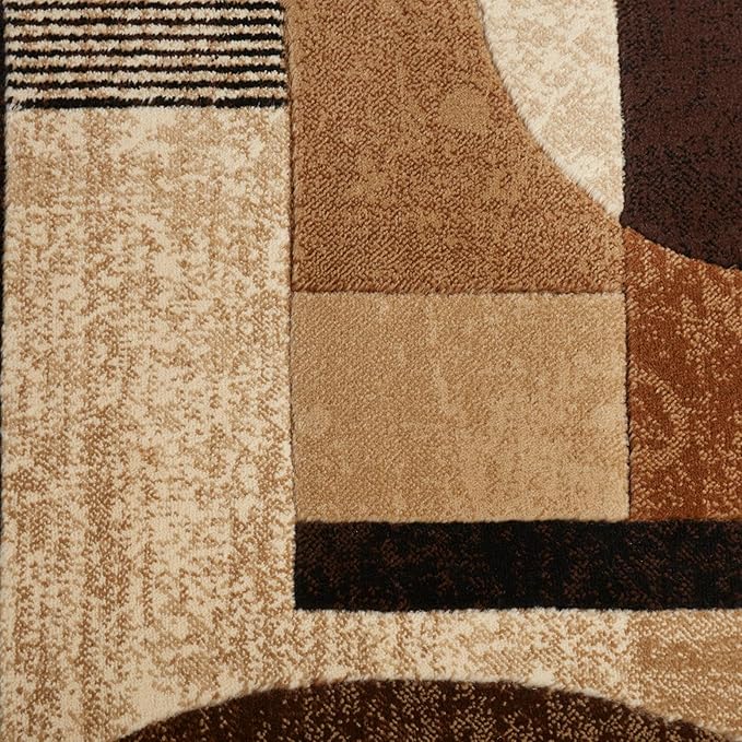 Home Dynamix Tribeca Jasmine Modern Area Rug, Abstract Brown/Beige 5'2"x7'2"