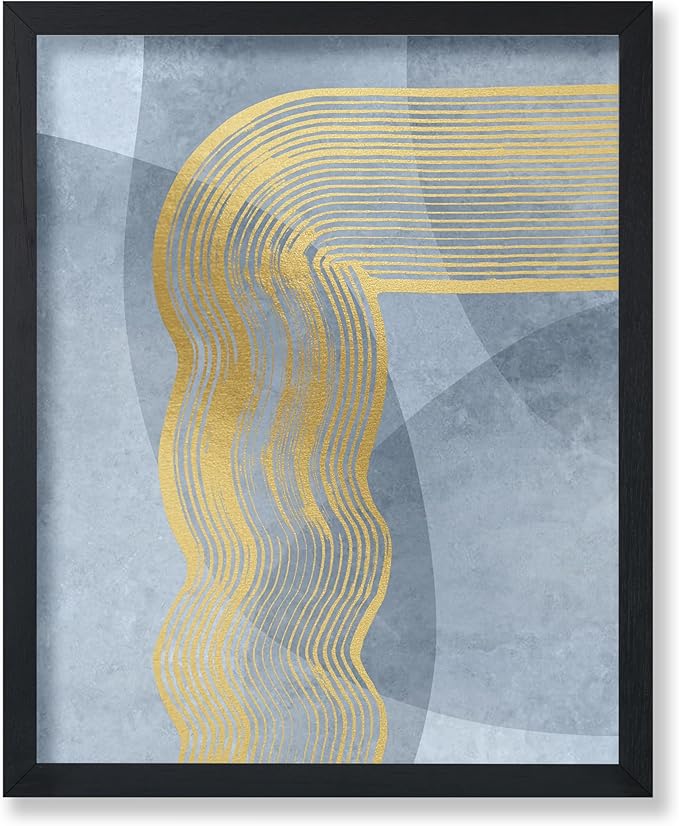 Poster Master Golden Lines Poster - Graphical Illustration Print - Abstract Design - Mid Century Modern Artwork - Visual Art - Chic Boho Artwork - Bedroom Decor - 18x24 UNFRAMED wall decor