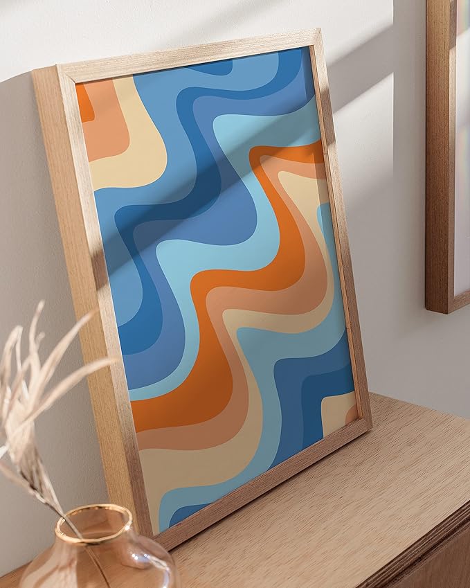 HAUS AND HUES Ocean Wall Art - Tropical Beach Prints, Vibrant Abstract Coastal Decor (Unframed, 12x16)