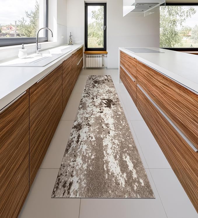 Keen Home Design Area Rugs - 2x18 Non-Shedding, Abstract Rugs for Kitchen, Living Room, Bedroom, Dining Room, Entryway - Size: 2'8" x 18', Multi