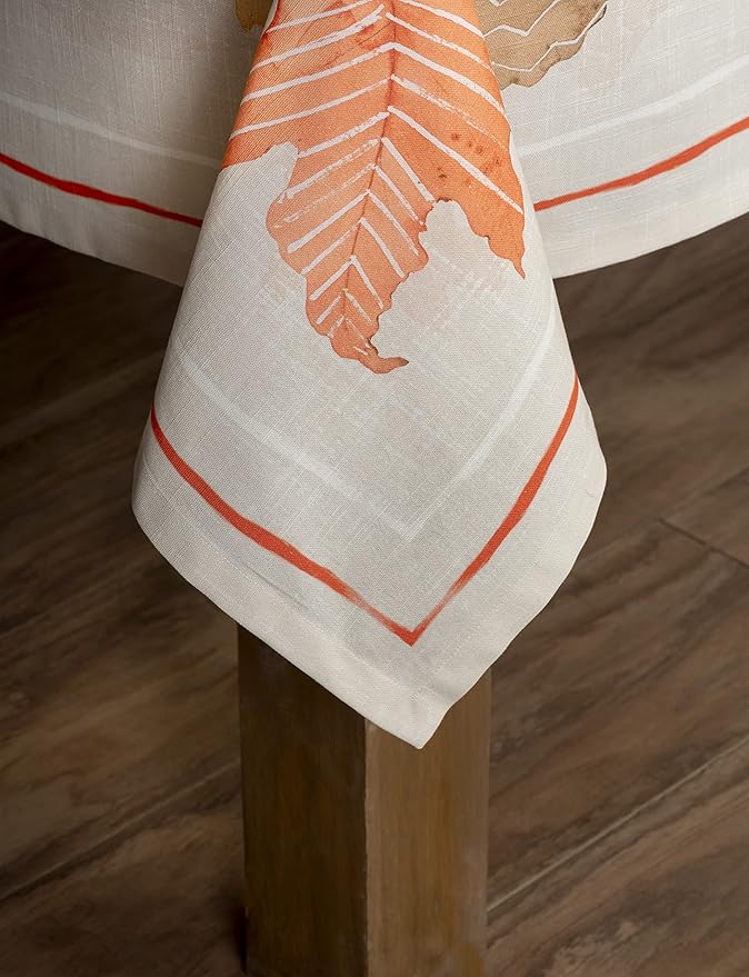 Maison d' Hermine Table Cloth Rectangle Table 100% Cotton 54 x 72 Inches Fall Tablecloth Reusable Everyday Use for Thanksgiving Christmas Decorations Dining Farmhouse Party (Colours of Autumn)