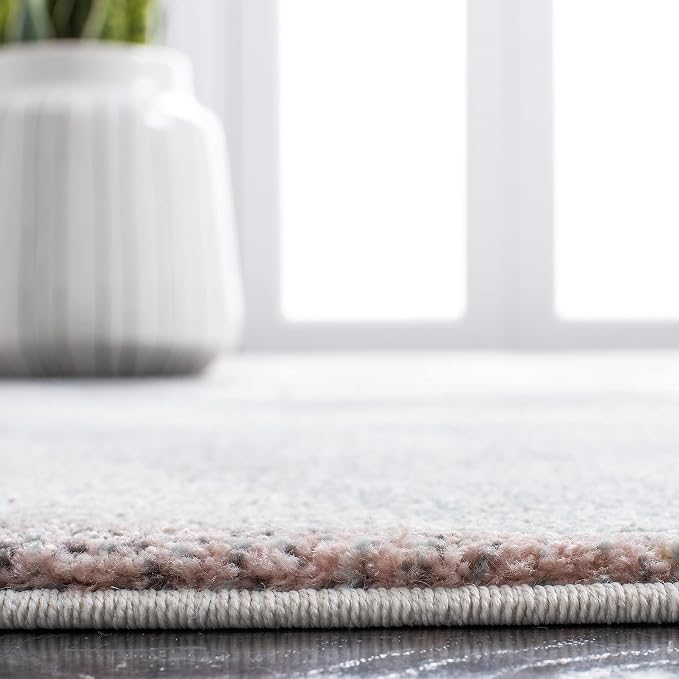 SAFAVIEH Porcello Collection Runner Rug - 2'3" x 6', Ivory & Pink, Modern Abstract Design, Non-Shedding & Easy Care, Ideal for High Traffic Areas in Living Room, Bedroom (PRL6940A)
