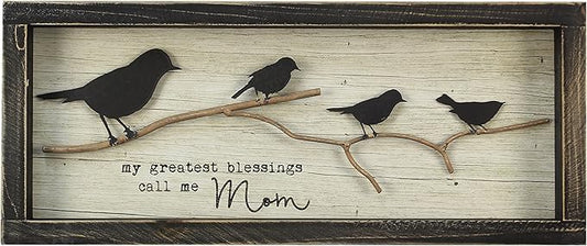 Young's Inc. Wood Greatest Blessing Bird Sign - 16" L x 7" H - Rustic Home Decor - Wood Wall Decor - Bird Decorations