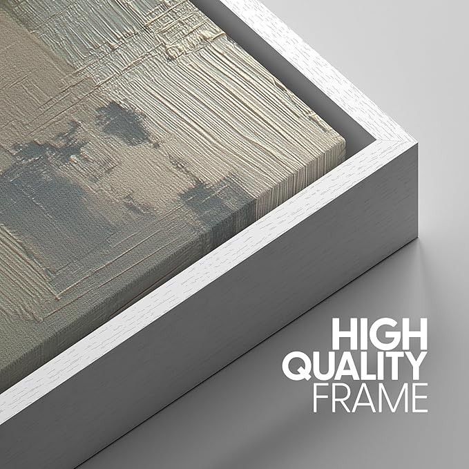 SIGNWIN Framed Canvas Print Wall Art Set Modern Neutral Color Block Abstract Illustrations Modern Art Decorative Boho Relax/Zen Nordic for Living Room, Bedroom, Office - 24"x36"x3 White